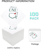 Golf Cocktail Napkins, 100 Pack Hole in One First Birthday Golf Themed Paper Disposable Cocktail Beverage Napkins for Baby 1st Hole In One Birthday Decorations 2-Ply, 5x5 Inches (Hole in One)