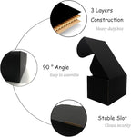 24 Pack 6x5x4 Inches Shipping Boxes，Black 3 Layers Corrugated Cardboard Box, Mailer Boxes for Packaging Small Business Mailing Gifts Digest Giving Products Wrap Boxes with Lids (6''x5''x4'')