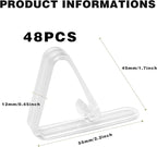 48 Pcs Plastic Table Cloth Holder - Clear Clips for Outdoor Picnic Tables, Skirt Clip to Hold Down Tablecloth for Party Events