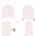bricia Wedding Arch Backdrop Stand Cover, 6.6FT Double Sided Stretchy Arch Cover Fitted Wedding Birthday Party Banquet Decoration (Blush Pink 79.2''Lx39.6''W)