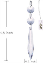 H&D 10pcs 63mm Chandelier Crystals Ornament - Clear Crystal Chandelier Prisms Icicle Drop Pendants