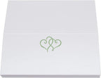 Linked Hearts Place Cards, Sage (Choose Color), Set of 25, Pre-cut and Scored - Wedding, Party, Dinner, and Special Events - Made in the USA