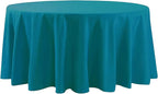 108 inch Round Tablecloth Washable Polyester Table Cloth Decorative Table Cover for Wedding Party Dining Banquet（108 inch, Caribbean Blue）