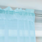 Window Lake Blue Sheer Curtains 145 Inches Long 2 Panels Sheer Curtain Basic Rod Pocket Panel for Bedroom Children Living Room Yard Kitchen