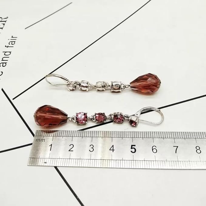 200pcs 3x5mm Teardrop Crystal Glass Beads for Jewelry Making, Faceted Vertical Hole Teardrop Glass Spacer Beads for Wind Chimes Bracelet Earring Necklace DIY Craft(Amber)