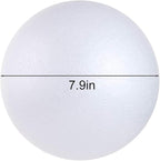 2PCS 7.9 Inch White Foam Balls Polystyrene Craft Balls Foam Balls for Art, Craft, Household, School Projects and Christmas Easter Party Decorations