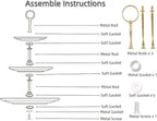 RAUVOLFIA 3 Tier Cupcake Stand, Small Tiered Serving Cake Stand, Transparent Plastic Dessert Stand, Weddings Parties Pastry Serving Tray (2 Pack, Clear Plate with Gold Rim)