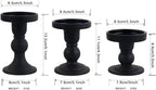 3-Piece Set of Black Glass Candlestick, Crystal Candlestick Holder Holder and Conical Candle, Christmas Candle Holder Decoration, Family Living Room Wedding Candle Holder (black1set)