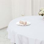 Efavormart Round Tablecloth, 70 Inch Stain & Wrinkle Resistant Washable Table Cloth, Decorative Polyester Fabric Table Cover for Banquet, Wedding, Dining- White