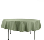 Efavormart Round Tablecloth, 90 Inch Stain & Wrinkle Resistant Washable Table Cloth, Decorative Polyester Fabric Table Cover for Banquet, Wedding, Dining- Eucalyptus Dusty Sage