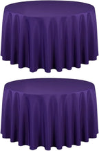 LTC LINENS 2 Pack 108 Inch Round Tablecloth Purple - Great for 48 Inch Round Table Floor Length - Wrinkle Resistant Polyester Fabric Cloth for Wedding