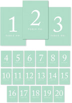 Andaz Press Table Numbers 1-20 on Perforated Paper, Mint Green, 4x6-inch Single Sided Sign, 1-Set, For Weddings, Graduation
