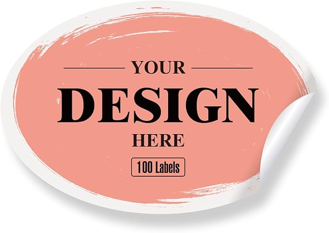 Custom Stickers Personalized Labels - Customized Stickers with Any Design Image Logo Text,Custom Thank You Label Stickers,Custom Stickers for Business Logo,100 Labels (Oval,6"x3")