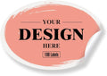 Custom Stickers - Customized Labels with Any Design Image Logo Text, Oval Shaped, 100 Pink Labels (Matte Finish, Waterproof, Suitable for Metal, Plastic, Glass, Wood, Scrapbook)