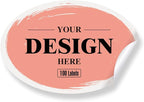 Personalized Labels - Custom Stickers With Any Design, Image, Logo, Text for Business, Thank You, 2"x1" Oval, 100 Labels