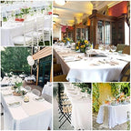 10 Pack Polyester Tablecloths, White 90 x 132 Inch Polyester Table Cloth for 8 Foot Rectangle Tables, Stain and Wrinkle Resistant Washable Fabric Table Cover for Wedding Banquet Restaurant Party