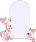 Vincidern 6.6FT Wedding Arch Backdrop Stand and White Cover, Metal Arch Backdrop Stand and Cover Set for Parties, Birthdays, Baby Showers, Bridal, Banquets, Ceremonies, Event Decor