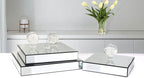 GIMORRTO Mirror Display Riser Stands 3 Set, Glam Accent Table Display Platform for Decorative Pieces, Mirrored Showpeice 3Pack, Centerpiece Displayer (Square 3PC)