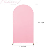 bricia Wedding Arch Backdrop Stand Cover, 5FT Double Sided Stretchy Arch Cover Fitted Wedding Birthday Party Banquet Decoration (Pink 60''Lx25.2''W)