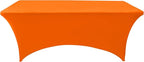 2-Pack 8ft Spandex Table Covers for Rectangle Folding Tables - Washable Elastic Tablecloth - Ultimate Fitted Table Protector for Birthday Parties, Trade Shows, Banquet