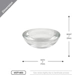 WGV Sturdy Tea Light Votive Candle Holder 3" W, Clear Heavy Thick Chubby Plate Bowl Glass, Small Accent Decor, 1 Pc