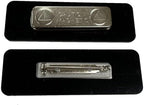 Custom Engraved Name Tag 1" x 3" Personalized Badge Magnetic or Pin Backing Made in The USA by Gem Awards (Silver)