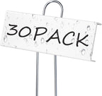 30 Pack Metal Plant Labels for Outdoor Garden Waterproof Plant Markers, Labels Garden Markers for Seedlings Herbs Vegetable Greenhouse Gifts with Pen - White