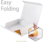 PACKHOME Large Gift Box 13.5x10x3.5 Inches, Sturdy Shirt Box with Magnetic Lid for Multiple Occasions (Glossy White)
