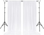 White Backdrop Curtain for Wedding Decor Holiday Party - White Wedding Backdrop Polyester Photography Backdrop Drapes Baby Shower Birthday Privacy Sliding Curtains Home Decor, 5ft x 7ft, 2 Panels