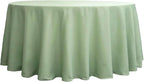 Efavormart Round Tablecloth, 132 Inch Stain & Wrinkle Resistant Washable Table Cloth, Decorative Polyester Fabric Table Cover for Banquet, Wedding, Dining- Sage Green