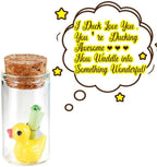 Tiny Duck Message in a Bottle with Wishing Paper – Romantic Gift for Husband, Wife, Boyfriend, Girlfriend – Perfect for Anniversary, Valentine, or Just Because