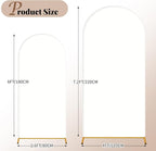 Wedding Arch Cover 6FT 7.2FT Arch Backdrop Cover Fitted Spandex Covers Set of 2 Round Top Chiara Arches Backdrop Stand Covers for Party Birthday Decoration（White