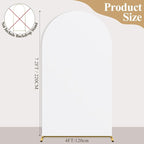 Ledido Wedding Arch Backdrop Cover 7.2FT Arch Covers Fitted Stretchy Spandex Round Top Stand Backdrop Cover for Wedding Banquet Ceremony Birthday Party Baby Shower Event Decoration,White