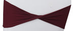 VDS Pack of 100 PCS | Burgundy | Spandex Chair Sashes Bows Without Buckle | Stretch Elastic Banquet Universal Folding Chair Band Tie with for Wedding Party Conference Celebration Event Decoration