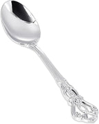 30PCS Silver Plastic Spoons - Silver Spoons Disposable - 8.1 Inch Heavy Duty Plastic Silverware - Heavyweight Elegant Disposable Utensils for Catering, Parties, Dinners, Weddings