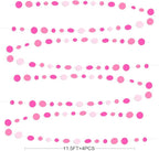 Hot Pink Party Decorations Circle Dots Garland Rose Pink White Hanging Paper Polka Dots Streamer for Birthday Bachelorette Engagement Wedding Baby Bridal Shower Anniversary Minnie Theme Party Supplies