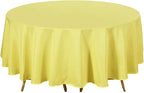 Efavormart Round Tablecloth, 90 Inch Stain & Wrinkle Resistant Washable Table Cloth, Decorative Polyester Fabric Table Cover for Banquet, Wedding, Dining- Yellow