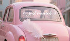 Just Married Car Decal – Wedding Bumper Sticker for Newlyweds, Unique Wedding Car Decoration (28 x 4.7 Inch)
