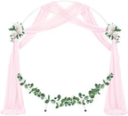 Socomi Wedding Arch Draping Fabric 3 Panels 29" x 19Ft Blush Pink Sheer Chiffon Curtain Drapes 6 Yards for Wedding Ceremony Birthday Party Decoration