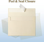 Ivory Blank Cards and Envelopes (Unfolded), Goefun 5x7 Flat Cream Cardstock and A7 Envelopes Self Seal 100 Pack for Wedding, Invitations, DIY Greeting Cardstock, Thank You Cards & All Occasion