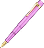 Hongdian M2 Mini Fountain Pen with Bent Nib, Sleek Shape Aluminium Short Pocket Travel Pen (Lilac Purple)