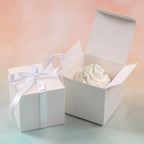 COTOPHER 25pcs Wedding Favor Boxes, Paper Gift Boxes 3x3x3 Inches Small Gift Boxes with Ribbons for Gifts, Crafting, Cupcake, Candy, Bridesmaid Proposal