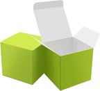 Oletx 25 Pcs Green Paper Gift Boxes, Small Candy Boxes Bulk, 3x3x3 inch Gift Box with Lids, Goodie Treat Boxes for Party Favors, Birthday Gifts, Wedding Gifts