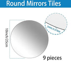9 Pcs Round Mirror Centerpieces for Tables Decorations, 10" 2mm Thick Acrylic Mirror Centerpieces Tray Candle Plate Centerpiece for Wedding Table Centerpieces Decorations Wall Decor