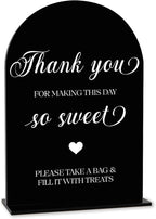 Black Candy Bar Sign, Dessert Table Sign, Wedding Engagement Bridal Shower Decor fo Ceremony Reception Party, Weddings Table Acrylic Sign