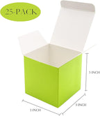 Oletx 25 Pcs Green Paper Gift Boxes, Small Candy Boxes Bulk, 3x3x3 inch Gift Box with Lids, Goodie Treat Boxes for Party Favors, Birthday Gifts, Wedding Gifts