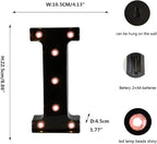 OYCBUZO Light Up Black Alphabet Marquee Letters Sign LED Marquee Number Lights Sign for Night Light Home Bar Christmas Lamp Birthday Party Wedding Decoration I