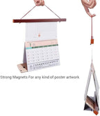 Magnetic Poster Hanger, 18x24 18x12 18x24 Poster Frame Wood Wooden Magnet Print Posters Dowel Scroll Hanger Hangers Hanging Kit for Walls Map Canvas Artwork (Mahogany, 18")