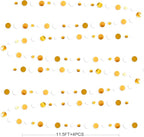 46 Feet White and Gold Circle Dots Garland Hanging Paper Polka Dots Streamer for Birthday Bachelorette Engagement Anniversary Wedding Baby Bridal Shower Christmas Holiday Party Decorations Supplies
