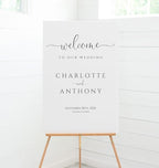 Wedding Welcome Sign, Welcome To Our Wedding Sign,12" x 18" (Small), 27" (Medium), 36" (Large), Plastic, Modern, Pole Mount, Weather